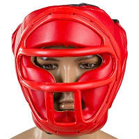 Шлем для бокса Everlast/единоборств с пластиковой маской размер S красный