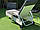 Лежак шезлонг із ротанга на колесах білий, фото 5