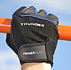 Рукавички для фітнесу PowerPlay 9058 Thunder чорно-сині L, фото 6