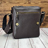 Чоловіча сумка шкіряна GS флотар коричнева, фото 2