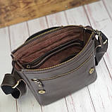Чоловіча сумка шкіряна GS флотар коричнева, фото 4