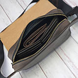 Чоловіча шкіряна сумка-бананка GS оливкова хакі, фото 4