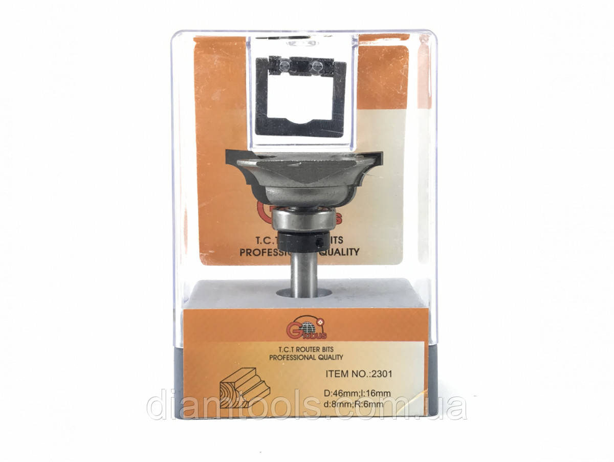 Фреза кромкова калювальна Глобус 2301 D46 d8 L51 h16 R6