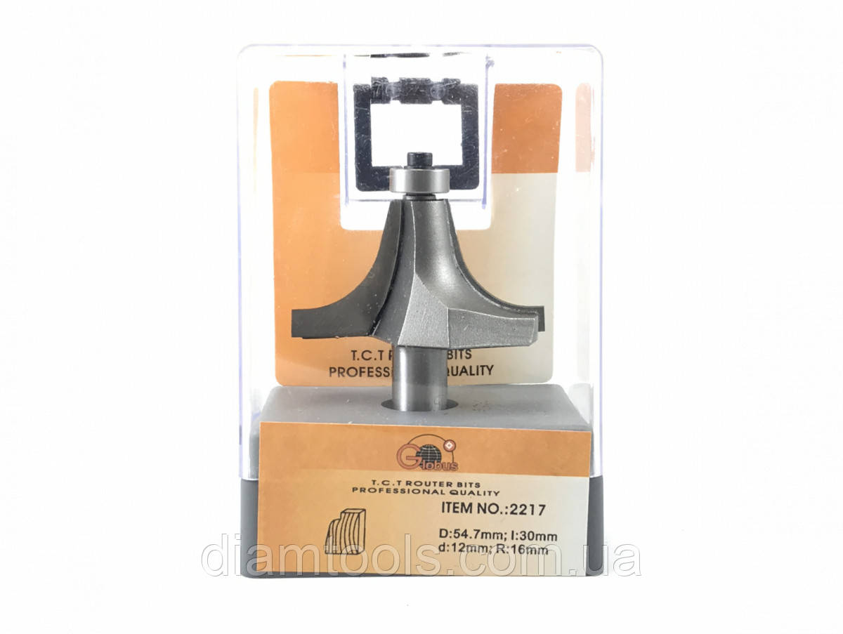 Фреза кромкова фігурна Глобус 2217 D54.7 d12 L70 h30 R16