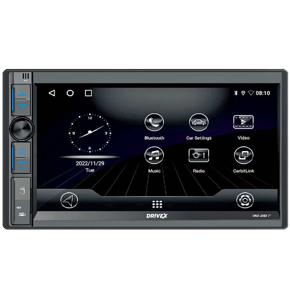 Автомобільна мультимедійна система DriveX UN3 AND 7" 4-Cores/2+32GB/Android 10.0/4x45Вт/1024x600