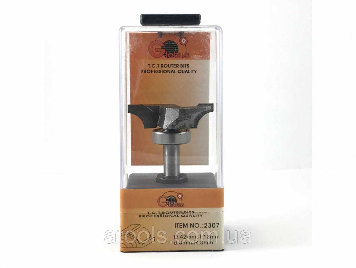 Фреза кромкова калювальна Глобус 2307 D42 d8 L47 h12 R8