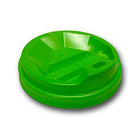 Пластиковая крышка Ø75 мм зеленая под бумажный стакан 250 мл гофрированный Маэстро 50 шт/уп.