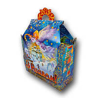 Новорічна коробка для цукерок №209 на 1000 грам "З Різдвом" 25 шт/уп.