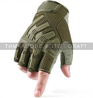 2E Tactical Перчатки тактические, беспалые, L, зелёные Baumar - Порадуй Себя