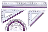 Набір лінійок Умка (лінійка 15 см, транспортир, 2 трикутники)