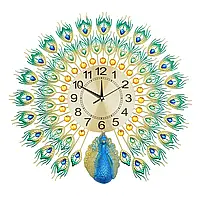 Роскошные алмазные настенные часы красочный павлин висячие настенные часы гостиная художественный декор