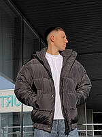 Мужская куртка зимняя оверсайз дутая зима с капюшоном до -25*С Oslo черная | Пуховик мужской зимний