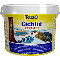Сухий корм для акваріумних риб Tetra в пластівцях Cichlid XL Flakes 10 л (для всіх цихлід) l