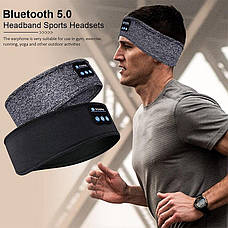 Пов'язка на голову з Bluetooth навушниками зручна гарнітура для спорту сну та відпочинку, фото 6