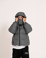 Пуховик мужской зимний оверсайз до -30*С Homie 3.0 серый | Куртка мужская зимняя дутая с капюшоном