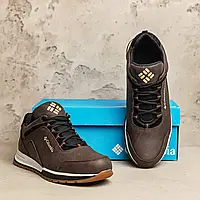 Кросівки чоловічі осінні на шнурівці коричневі
