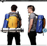 Рюкзак туристичний спортивний чоловічий на 45 л. Рюкзак трекінговий дорожній водонепроникний місткий Фіолетовий, фото 9