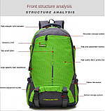 Рюкзак туристичний спортивний чоловічий на 45 л. Рюкзак трекінговий дорожній водонепроникний місткий Фіолетовий, фото 4