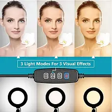 Кільцева світлодіодна лампа Ring Fill Light QX-160 + металевий штатив, фото 5