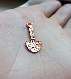 Лопата щастя срібло у позолоті кулон гребінець довжина 33 мм, фото 2