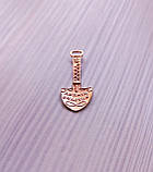 Лопата щастя срібло у позолоті кулон гребінець довжина 33 мм, фото 3