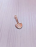 Лопата щастя срібло у позолоті кулон гребінець довжина 33 мм, фото 5