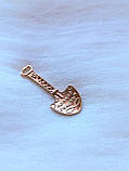 Лопата щастя срібло у позолоті кулон гребінець довжина 33 мм, фото 6