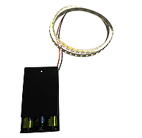 Світлодіодна стрічка (0,5м) від батарейок 3хАА, нейтральний білий