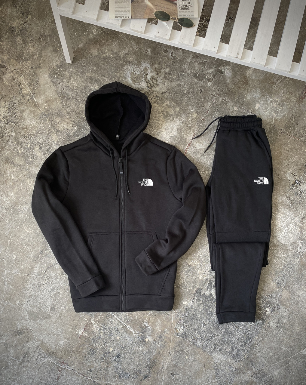 Спортивний костюм The North Face чоловічий зимовий теплий на флісі толстовка на блискавці штани зима зе норт фейс