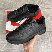 Чоловічі кросівки Nike Air Force 1 07 Leather Black чорні кросівки найк чоловічі кросівки найк шкіра аїр форс