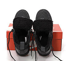 Чоловічі зимові кросівки Nike Lunar Force 1 Duckboot '17 Black Найк Лунар Форс чорні високі з хутром зима В'єтнам, фото 6