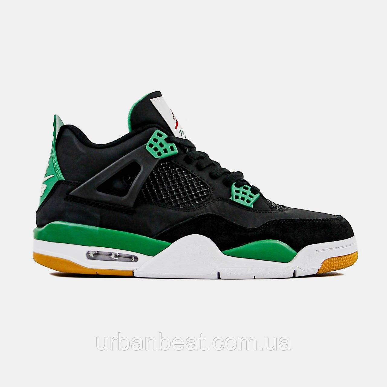 Чоловічі баскетбольні кросівки Air Jordan 4 Retro SB Black Green, фото 1