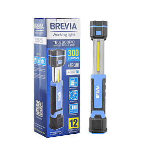 Телескопічна інспекційна лампа Brevia LED 3W COB+1W LED 300lm 2000mAh, microUSB (11340)