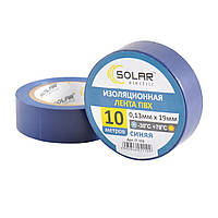 Лента изоляционная ПВХ Solar 10м, 0.13x19мм, синяяя (IT110)