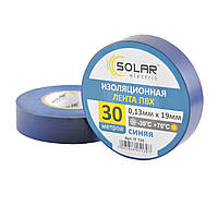 Лента изоляционная ПВХ Solar, 0.13mm x 19mm, 30м, синяя (IT130)