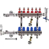 Коллектор для теплого пола на 6 выходов (в сборе без насоса)
