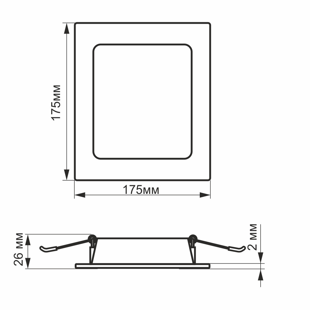 LED светильник встроенный квадратный 16W 5000K IP44 белый - фото 5 - id-p1986427866