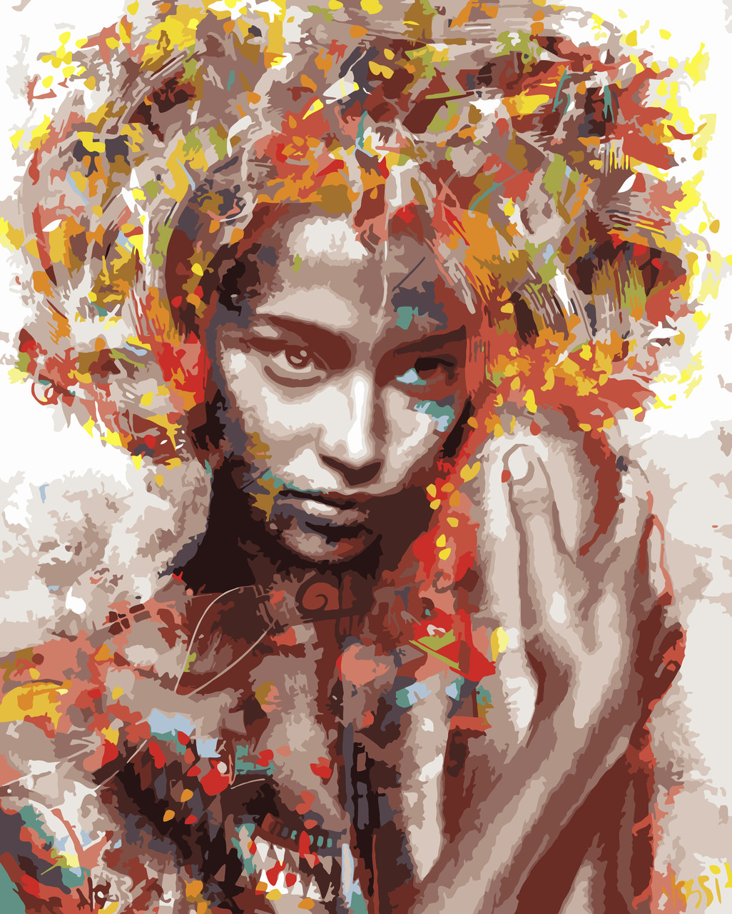 Картина за номерами Origami Люди Екзотична краса LW 1605 40*50, фото 1