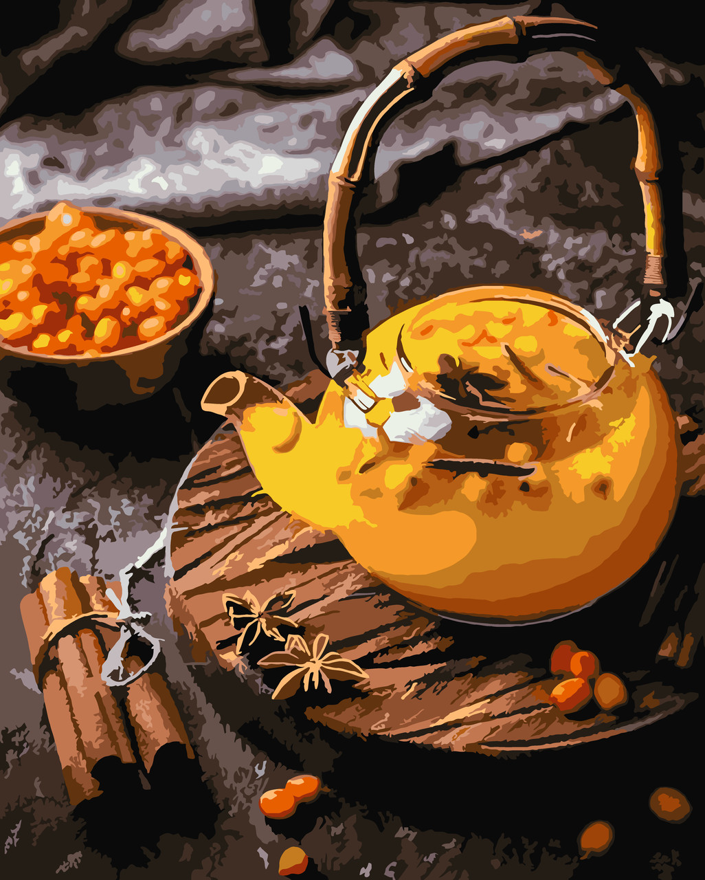 Картина за номерами Origami Натюрморт Жовтий чайник LW 3139 40*50, фото 1