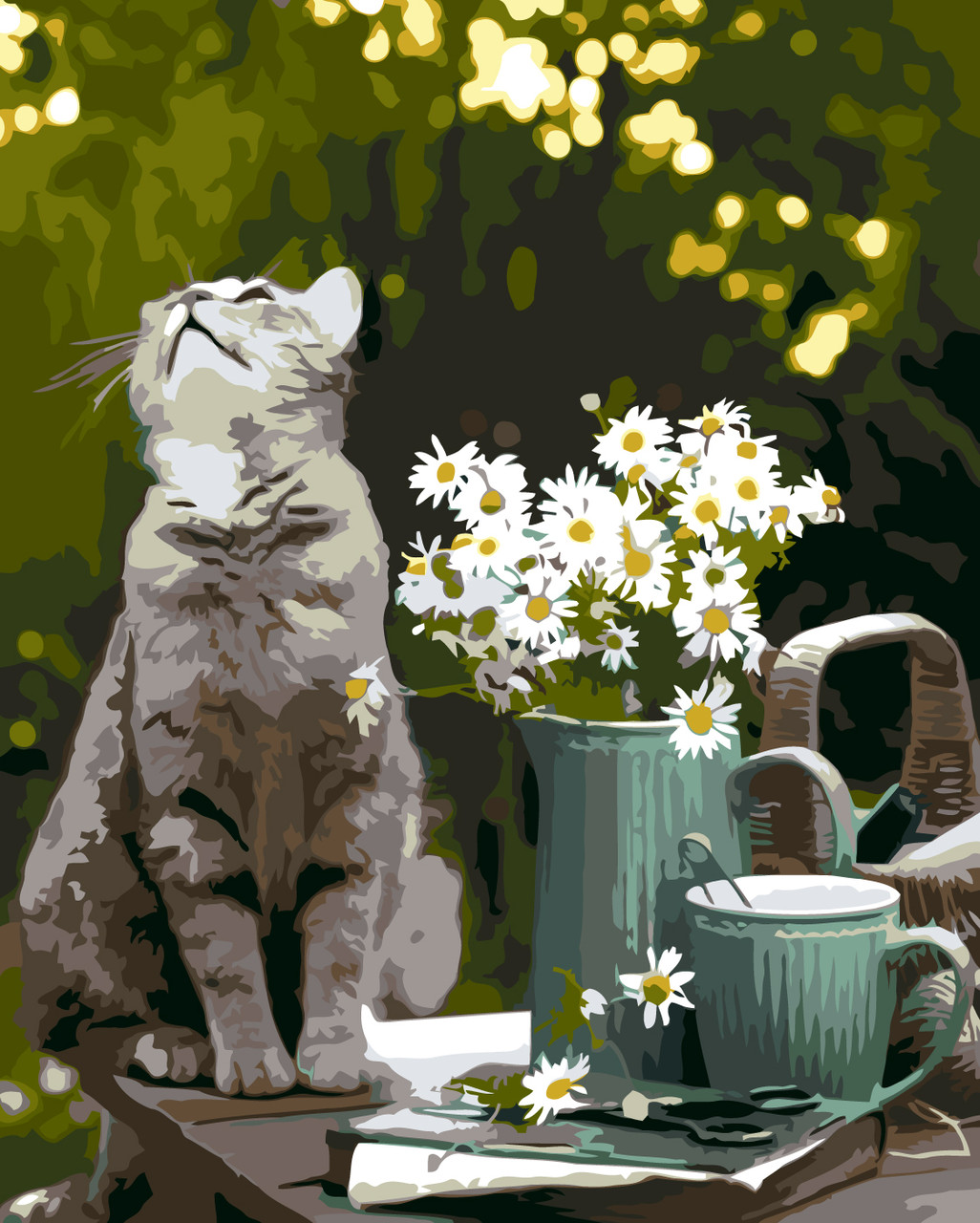 Картина за номерами Origami Тварини Сірий котик LW 3146 40*50, фото 1