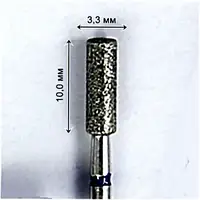 Бор алмазный ЦИЛИНДР 3,3/10.0 мм DFA  средний алмаз (синее кольцо) MA33