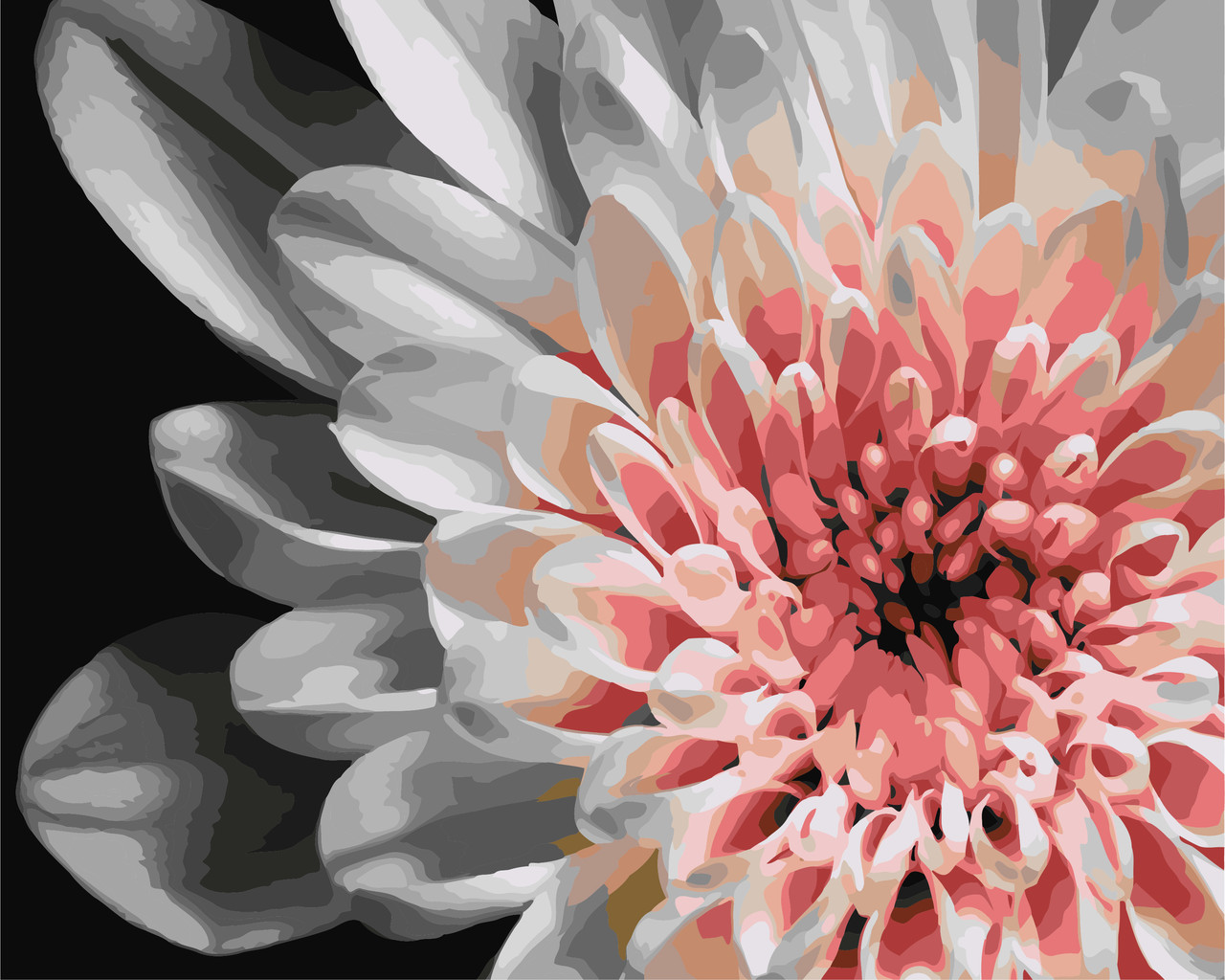 Картина по номерам Георгин. Квіти 40*50 см Оригамі LW 30500, фото 1