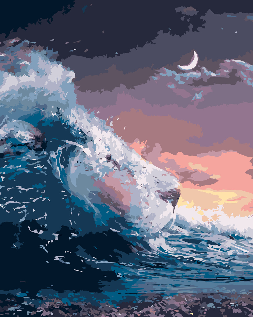 Картина за номерами Origami Левова хвиля LW 3207 40*50 виробництво Україна, фото 1