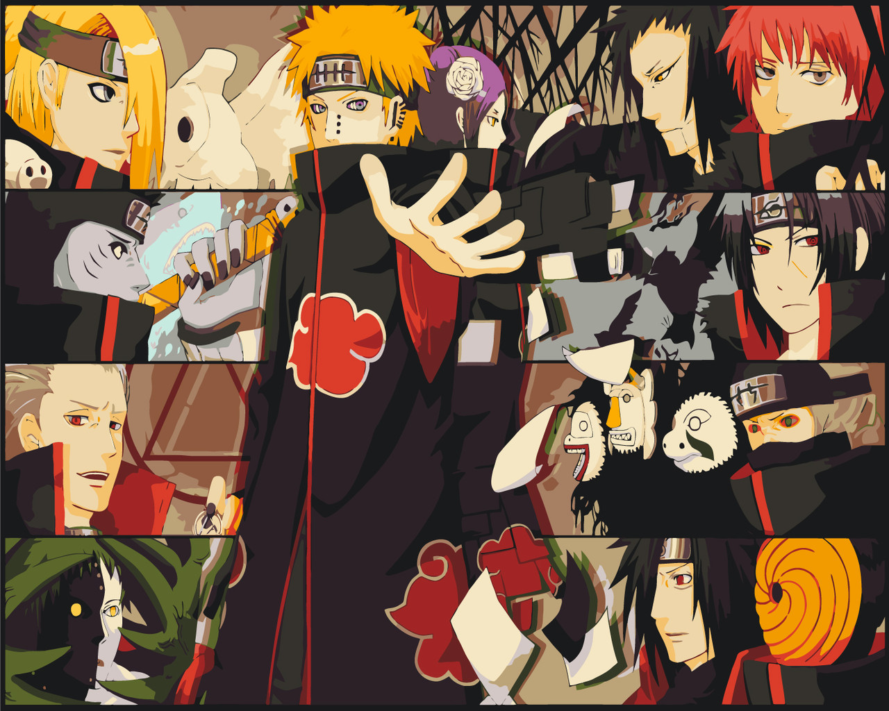 Картина за номерами Аніме. Наруто. Акацуки 40*50 см Оригамі LW 32030, фото 1