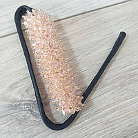 Твистер для волос Заколка твистер с бусинами для создания пучка Черный с розовым (KG-11317)