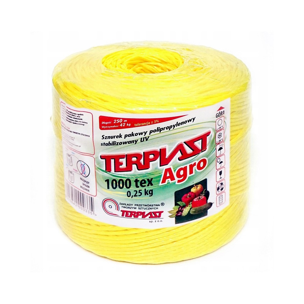 Шнурок садовий TEX1000/250м Terplast (Польща) 0,25 кг жовтий