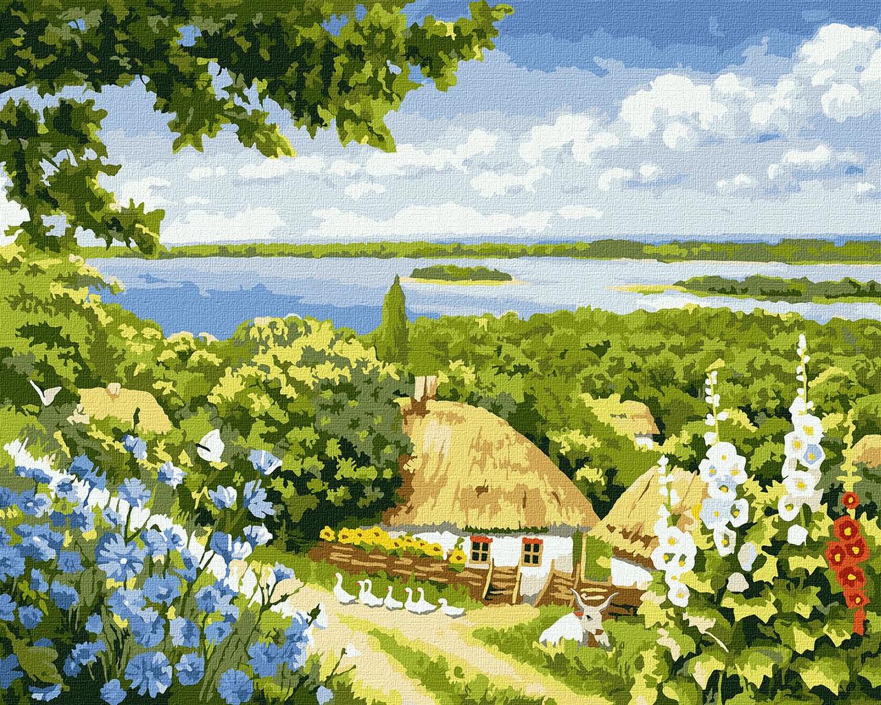 Картина за номерами Сільський куточок. Краєвид 40*50 см Ідейка KHO 6322