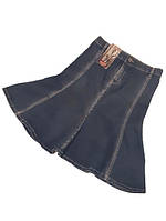 Джинсовая юбка Dance Street, серая расклешенная мини юбка, талия 70 см