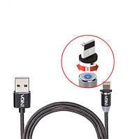 Кабель магнитный Vоin USB-Lightning, 2.4А 1м черный (MC-2301L BK)