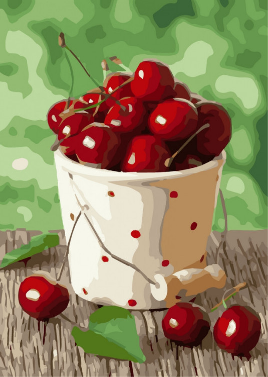 Картина за номерами Відерце з вишнею 40*50 см ArtCraft 12117-AC